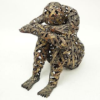 Mid-Century Metal Sculpture "Sitting Figure".