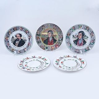 Grouping of Five (5) Vintage Porcelain Plates.