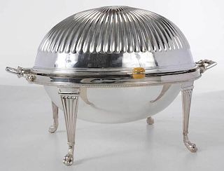 Silver-Plate Dome Top Oval Server