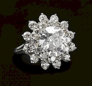 Platinum 3.76ct. diamond ring, GIA #1186716717