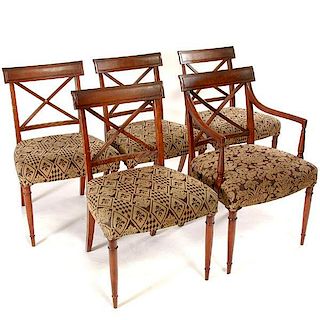 5 Regency Style Mahogany Dining Chairs