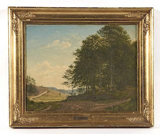 F. Kiaerskou Painting, Forest Road To Sollerod