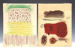 Roy de Forest, 2 drawings, 1958 and signed book