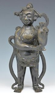 Japanese bronze statue of a man