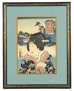 Utagawa Kunisada (Japan, 1786-1865), "Warabi", woodblock