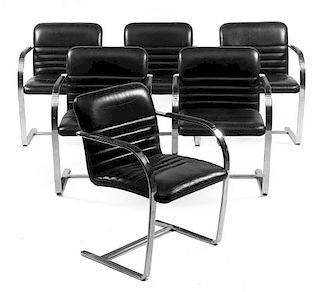 Set of 6 Modern Cantilever Dining Chairs by Preview Furniture