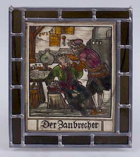 SWISS GERMAN STAINED GLASS PANEL