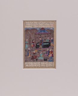 TWO PERSIAN ILLUMINATED MANUSCRIPT PAGES