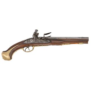 Early French Double Flintlock Pistol