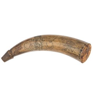 Engraved Powder Horn Dated 1774
