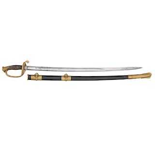 U.S. Model 1850 Foot Officers Sword Presented to Lieut I.P. Gragg, 61st Mass Vols