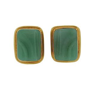 Burle Marx 18K Gold Chrysoprase Earrings