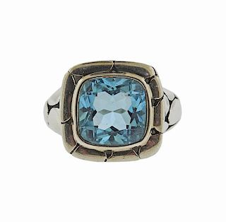 John Hardy Sterling Silver Blue Stone Ring