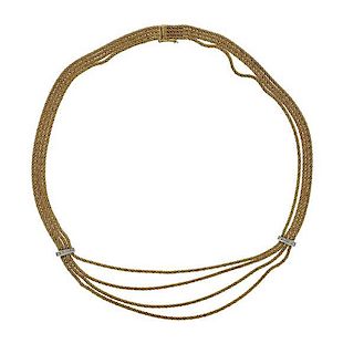 Tiffany & Co 18k Gold Diamond Rope Necklace