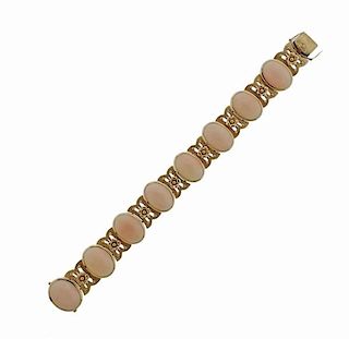 14k Gold  Angel Skin Coral Bracelet