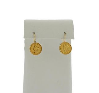 Gold US Dollar Coin Earrings