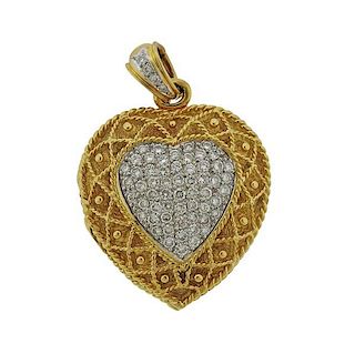 Yanes Malpica 18k Gold Diamond Locket Pendant