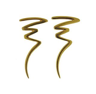 Tiffany & Co Picasso Zig Zag 18k Gold Earrings