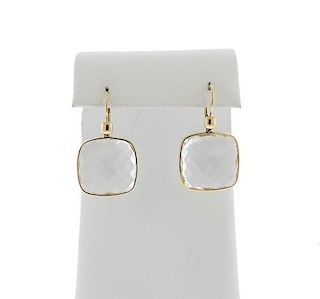 14K Gold Clear Stone Earrings