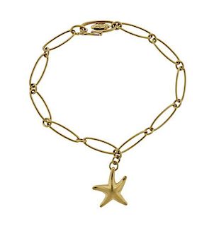 Tiffany & Co Peretti 18k Gold Starfish Charm Bracelet