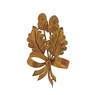 Tiffany & Co 18k Gold Acorn Brooch Pin