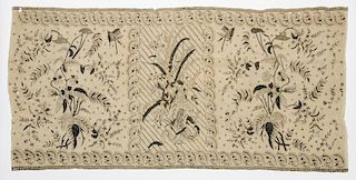 Fine Silk Batik Sarong, Indonesia, Early 20th C