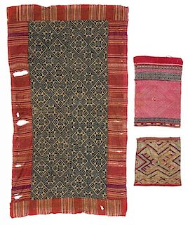 Lot of 3 Antique Lao Textiles
