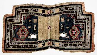 Tibetan Saddle Bottom Rug, Tibet, 19th c.
