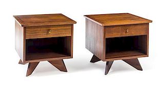 George Nakashima (Japanese/American, 1905-1990), WIDDICOMB, c.1961, a pair of nightstands, model no. 215