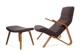 Eero Saarinen (Finnish, 1910-1961), KNOLL, c.1948, Grasshopper chair and ottoman