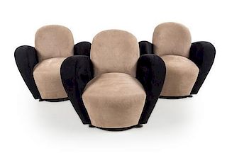 Attributed to Vladimir Kagan (American, 1927-2016), DIRECTIONAL, 1970s, a set of three swivel chairs
