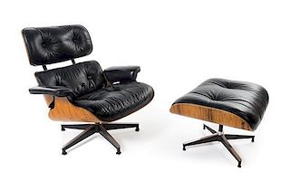 * Charles and Ray Eames (American, 1907-1978; 1912-1988), HERMAN MILLER, a 670 lounge chair and 671 ottoman