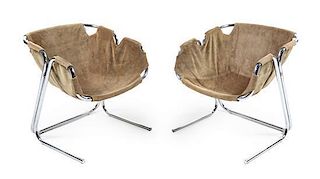 Attributed to Jerry Johnson, LANDES MFG. CO., c.1970, a pair of lounge chairs