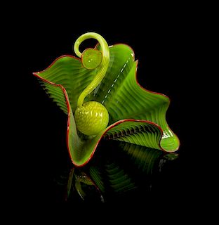 * Dale Chihuly, (American, b. 1941), Parrot Green Persian Set