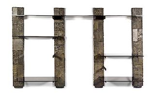 Paul Evans (American, 1931-1987), DIRECTIONAL, 1972, shelving unit, comprising four uprights
