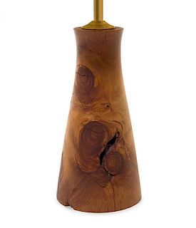* Danish, c.1960, carved wood lamp