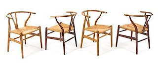 * Hans Wegner (Danish, 1914-2007), CARL HANSEN & SON, c.1950, a group of four Wishbone chairs
