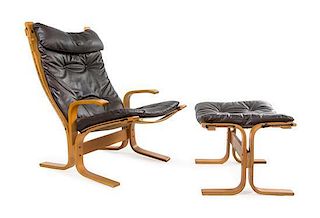 Ingmar Relling (Norwegian, 1920-2002), WESTNOFA, c.1965, lounge chair and ottoman