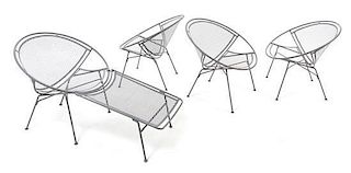 Maurizio Tempestini (Italian, 1908-1960), SALTERINI, 1960s, a set of four chairs, comprising 4 lounge chairs with one attache