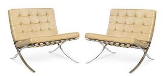 * Ludwig Mies van Der Rohe (German/American, 1886-1969), KNOLL, a pair of Barcelona chairs