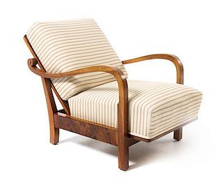 Art Deco, FRENCH, 1930s, a reclining armchair