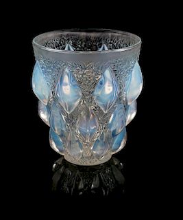 Rene Lalique, (French, 1860-1945), Rampillion vase, c.1927