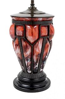 Attributed to Daum and Louis Majorelle (French, 1859-1926), c.1930, vase mounted as a lamp