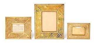 Tiffany Studios, EARLY 20TH CENTURY, a group of three Pine Needle pattern frames (940, 941, 947)
