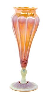Tiffany Studios, EARLY 20TH CENTURY, a floraform Favrile glass vase