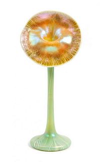 Quezal, EARLY 20TH CENTURY, a Jack-in-the Pulpit vase