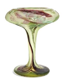 * Burgun & Schverer, EARLY 20TH CENTURY, a cameo glass compote, with floral decoration
