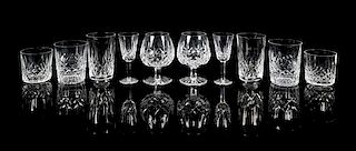 * Waterford, a Lismore pattern partial stemware set; 89 pieces total in twelve sizes