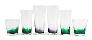 A Collection of American Green and Purple Glassware Height 7 3/4 inches (of tallest)