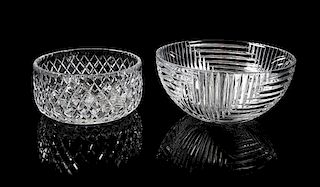 Ceska, CZECHOSLOVAKIA, SECOND HALF 20TH CENTURY, a cut glass bowl, with an associated unmarked bowl, each of circular form